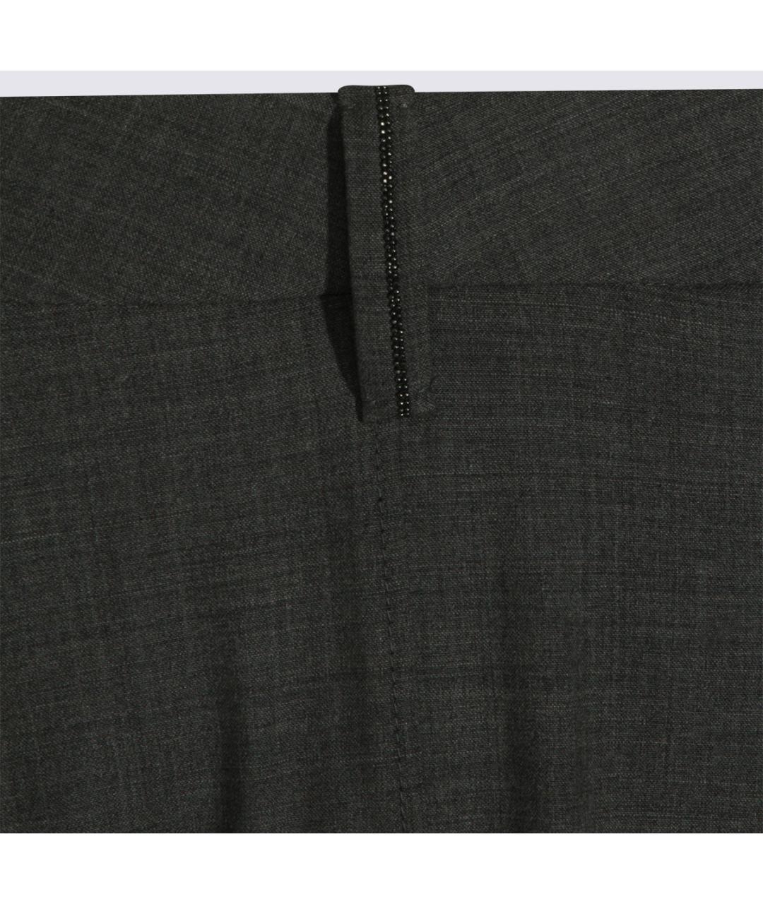 BRUNELLO CUCINELLI Серая шерстяная юбка миди, фото 4