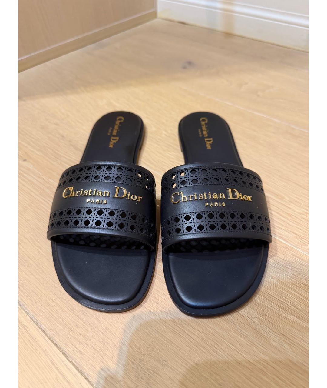 CHRISTIAN DIOR Черные шлепанцы, фото 2