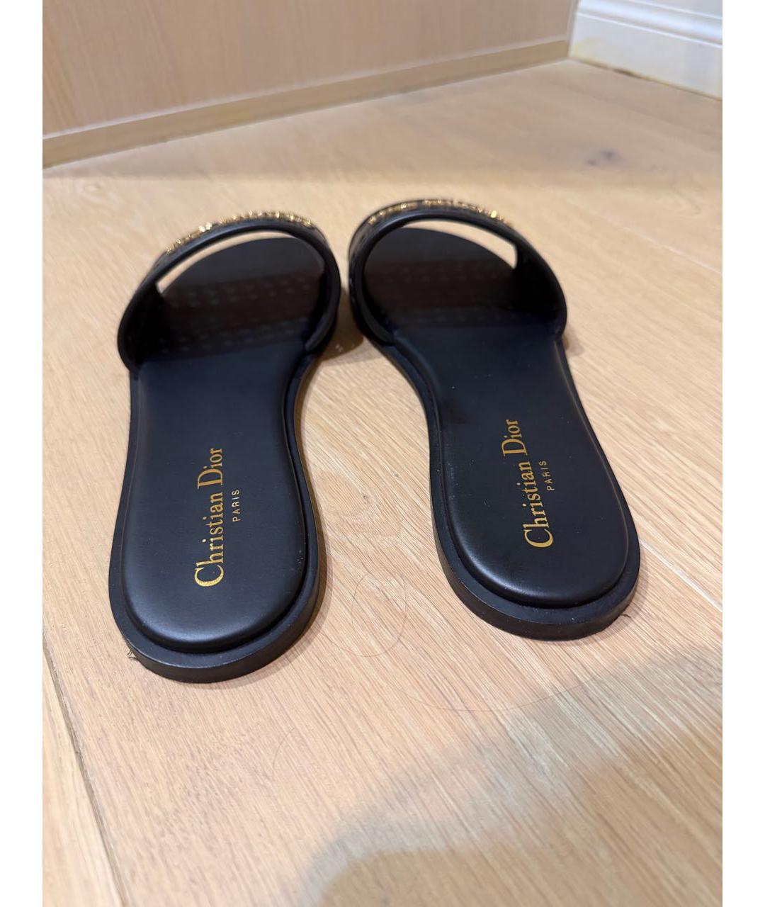 CHRISTIAN DIOR Черные шлепанцы, фото 3