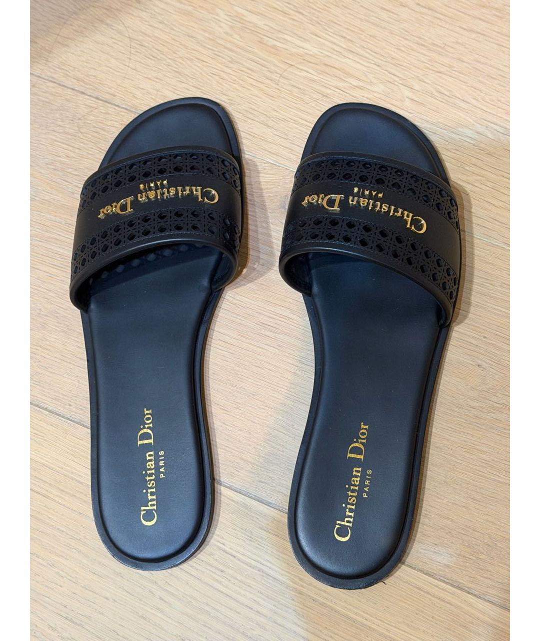 CHRISTIAN DIOR Черные шлепанцы, фото 5
