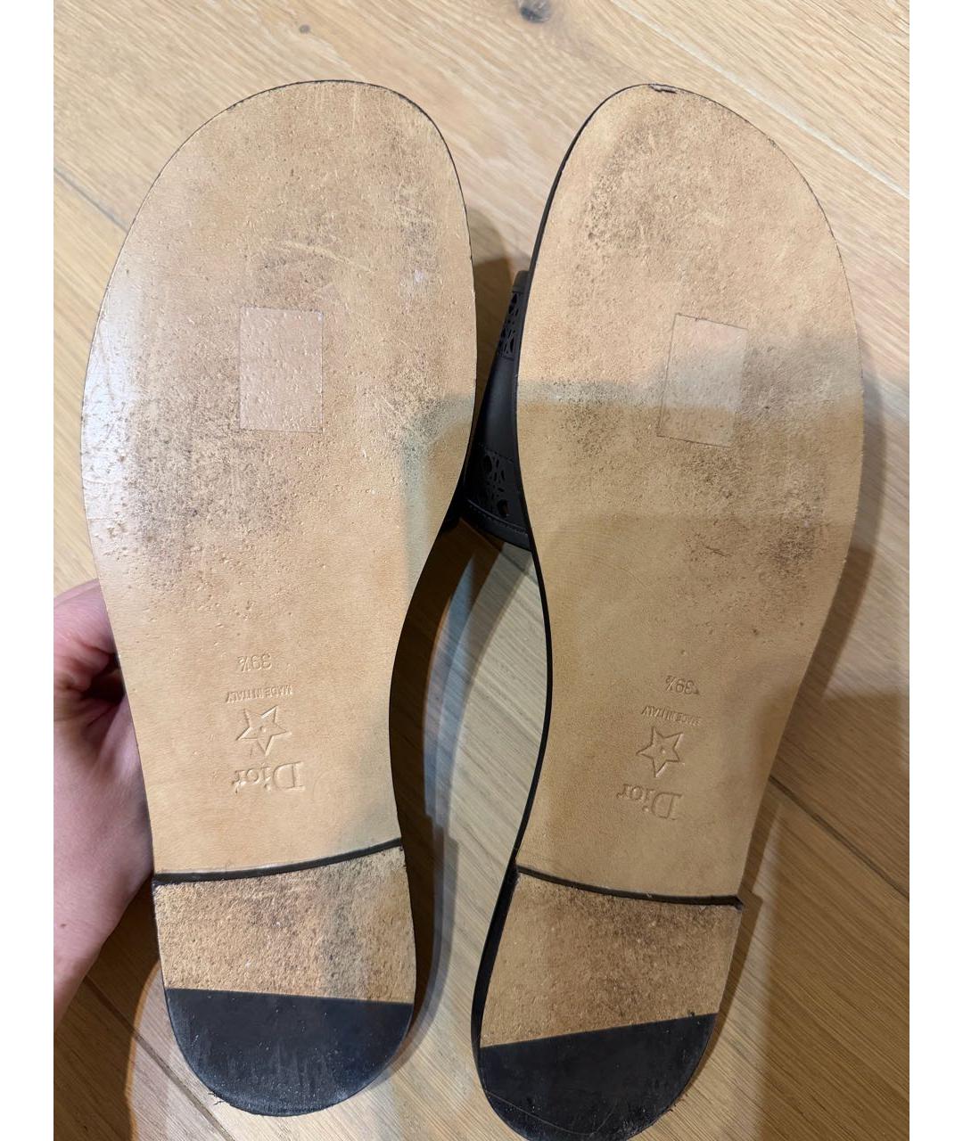 CHRISTIAN DIOR Черные шлепанцы, фото 4