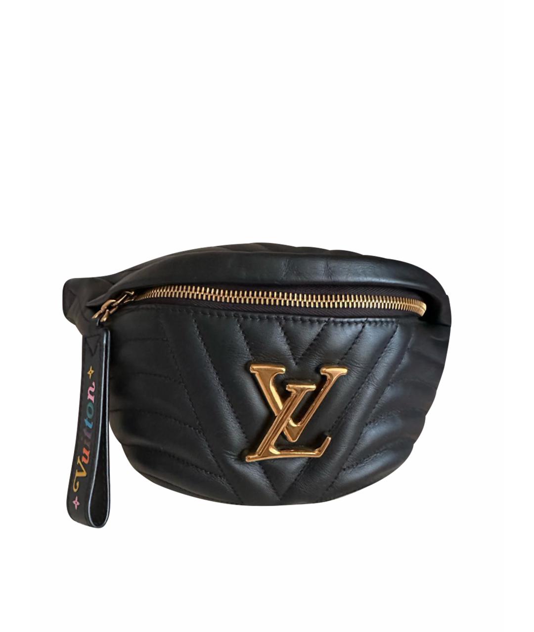 LOUIS VUITTON Черная кожаная поясная сумка, фото 1