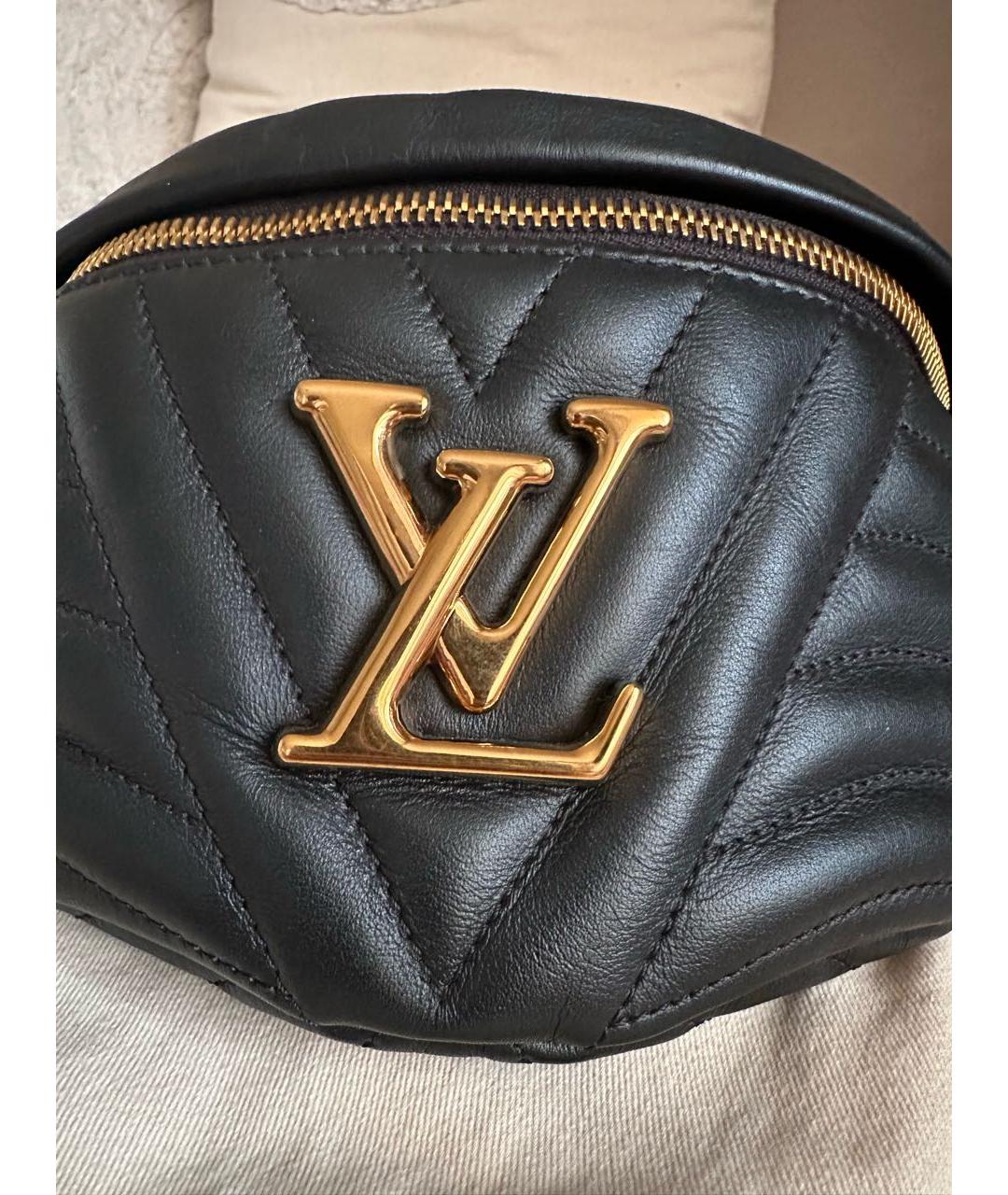 LOUIS VUITTON Черная кожаная поясная сумка, фото 7