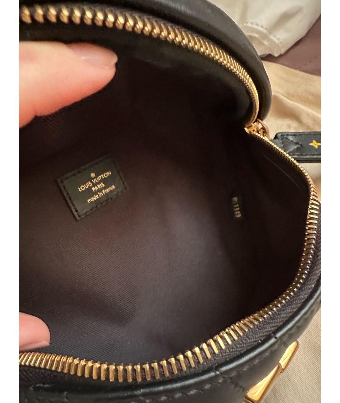 LOUIS VUITTON Черная кожаная поясная сумка, фото 4