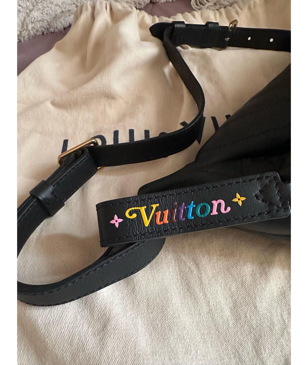 LOUIS VUITTON Черная кожаная поясная сумка, фото 2