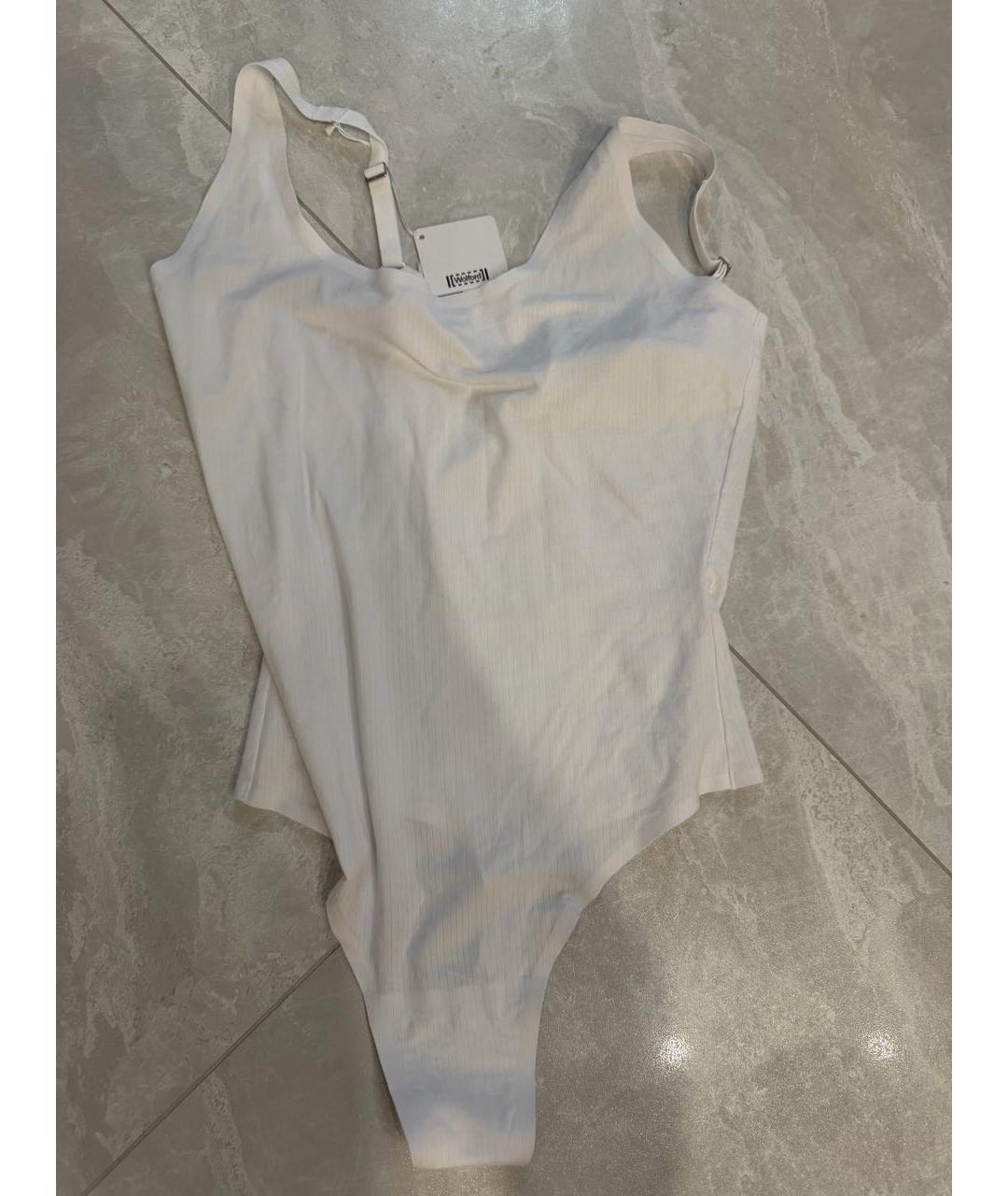 WOLFORD Белое хлопко-эластановое боди, фото 4