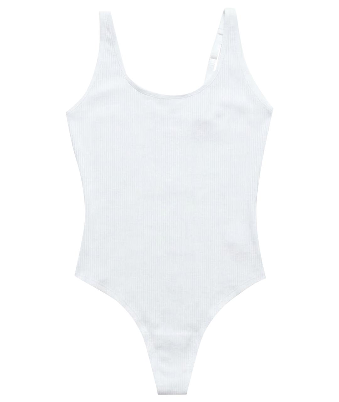 WOLFORD Белое хлопко-эластановое боди, фото 1