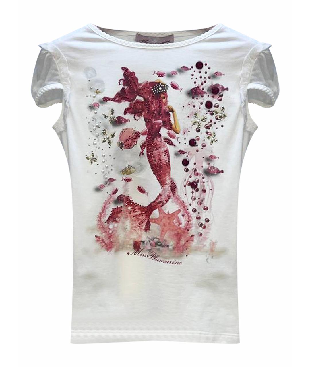 MISS BLUMARINE Белый хлопковый детская футболка / топ, фото 1