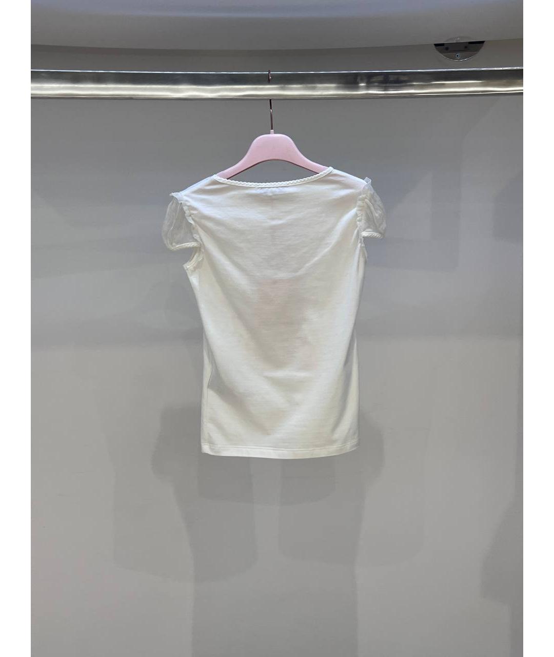 MISS BLUMARINE Белый хлопковый детская футболка / топ, фото 3