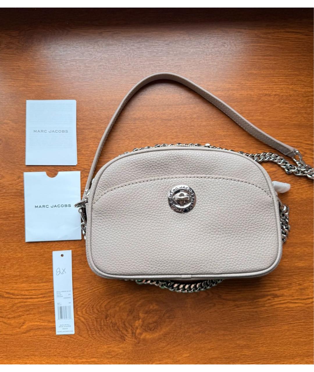 MARC JACOBS Серая кожаная сумка через плечо, фото 6