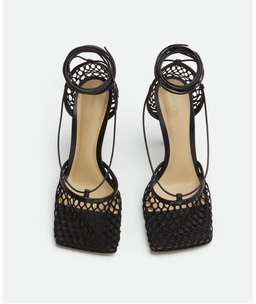 BOTTEGA VENETA Черные кожаные босоножки, фото 5