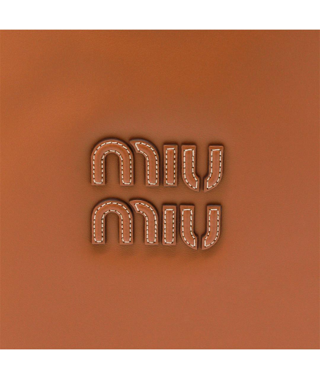 MIU MIU Коричневая кожаная сумка тоут, фото 4