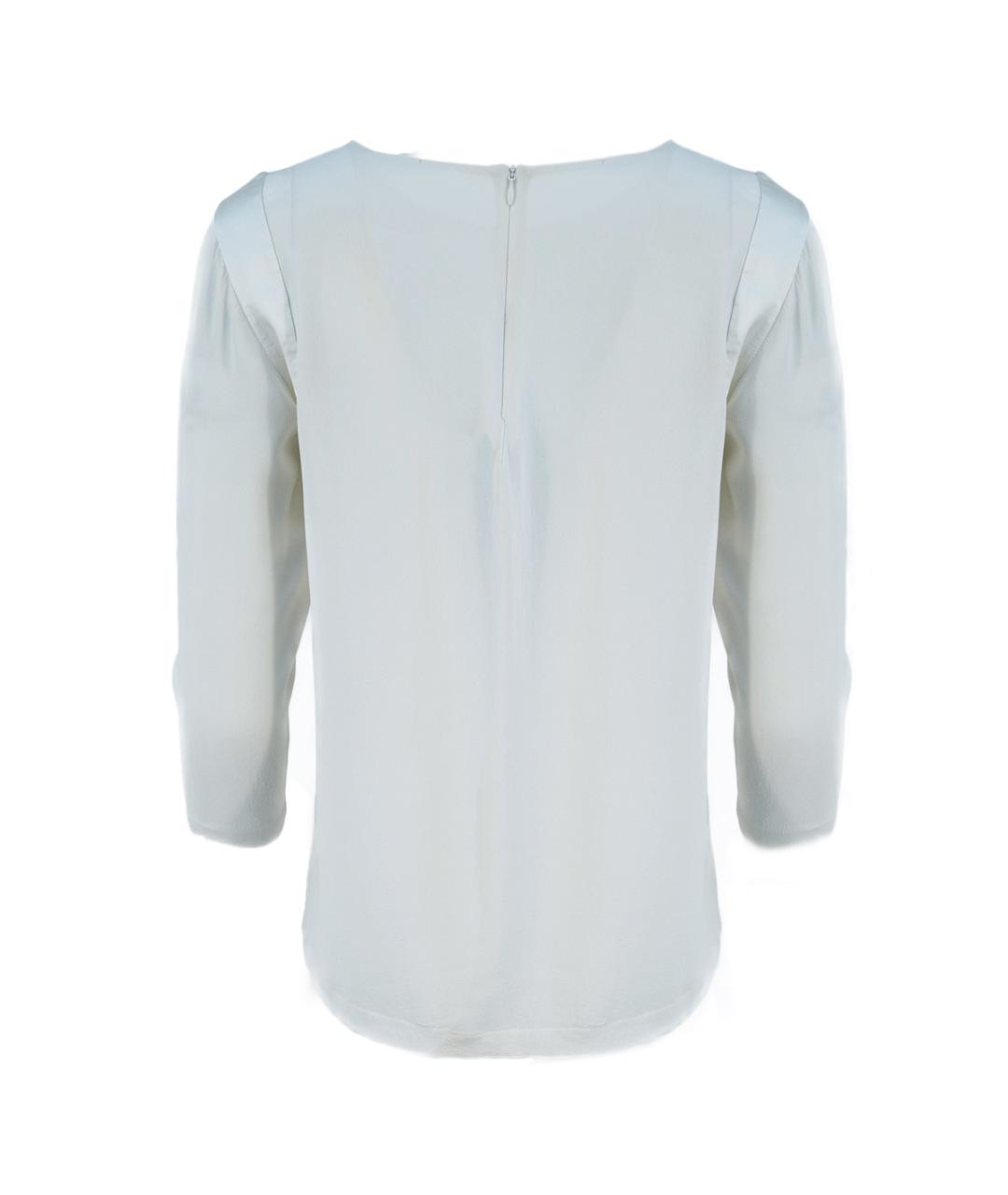 BRUNELLO CUCINELLI Белая шелковая блузы, фото 2