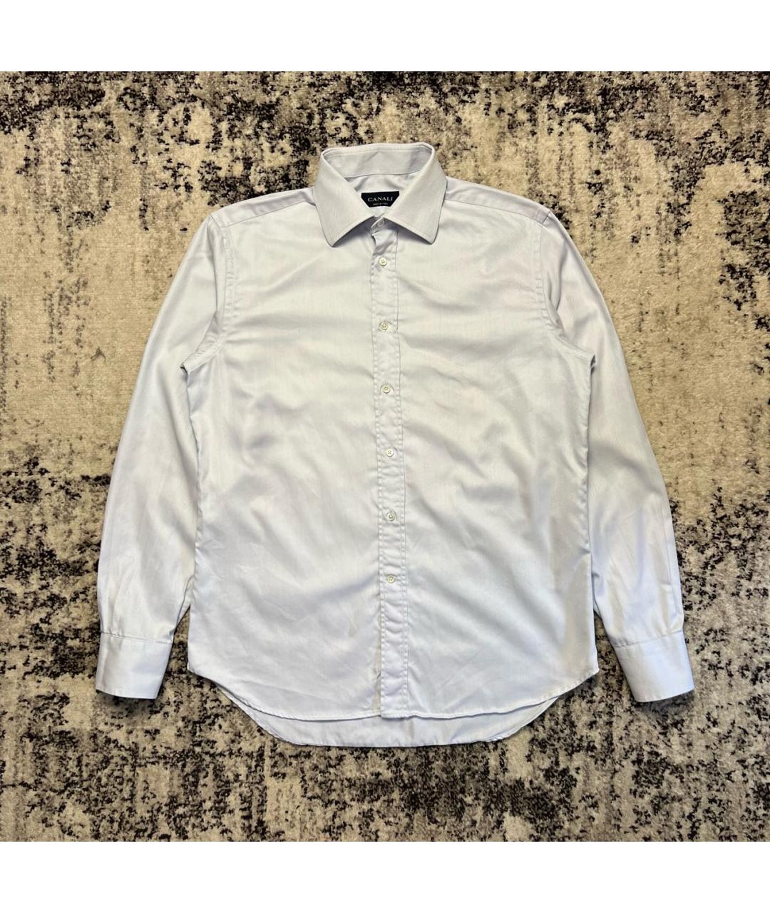 CANALI Голубая хлопковая классическая рубашка, фото 7