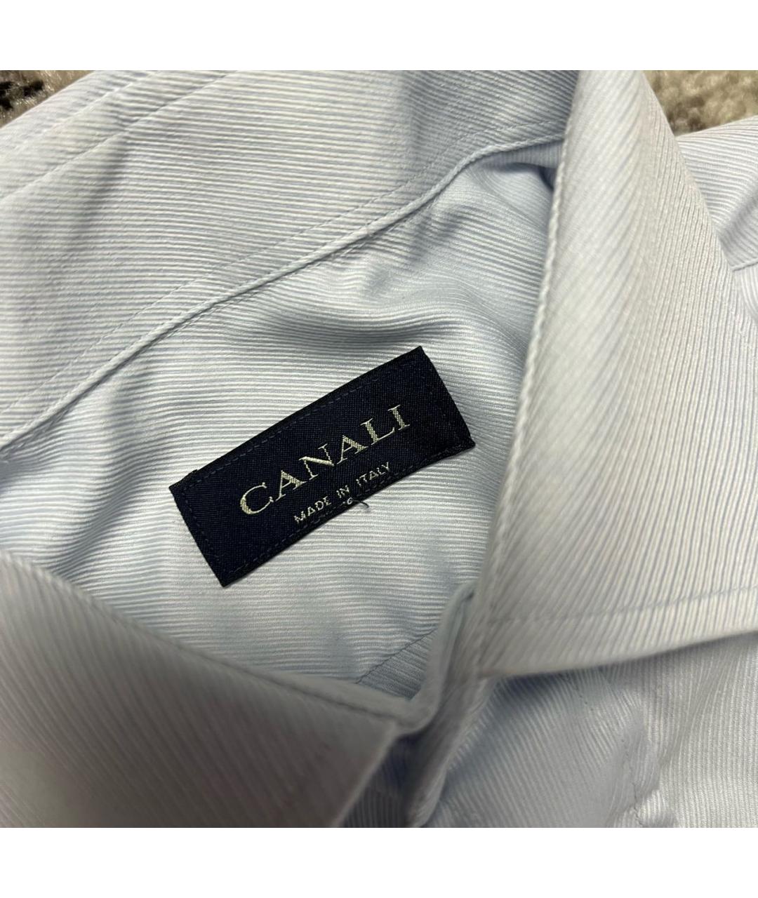 CANALI Голубая хлопковая классическая рубашка, фото 4