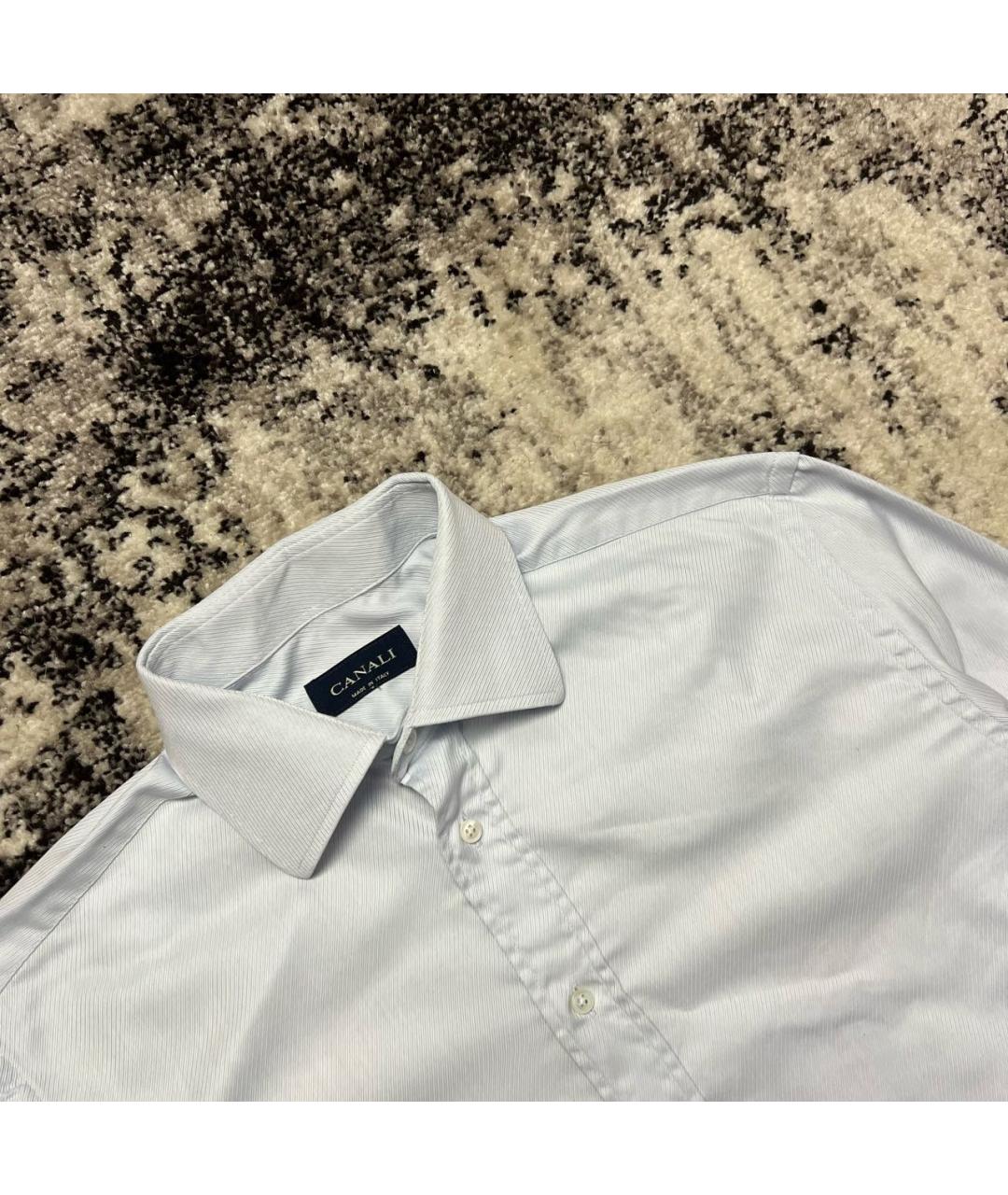 CANALI Голубая хлопковая классическая рубашка, фото 2
