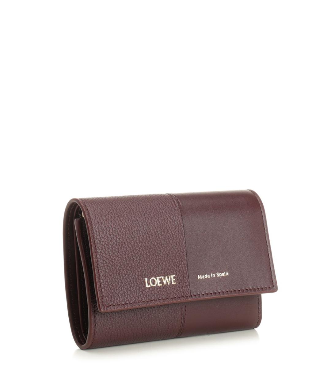 LOEWE Бордовый кожаный кошелек, фото 2