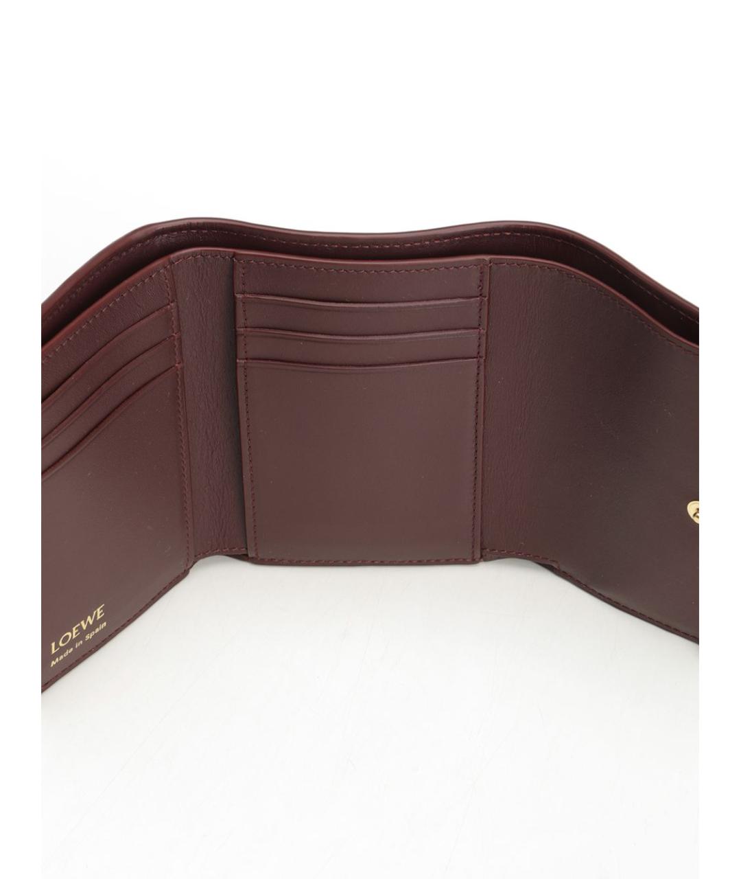 LOEWE Бордовый кожаный кошелек, фото 4