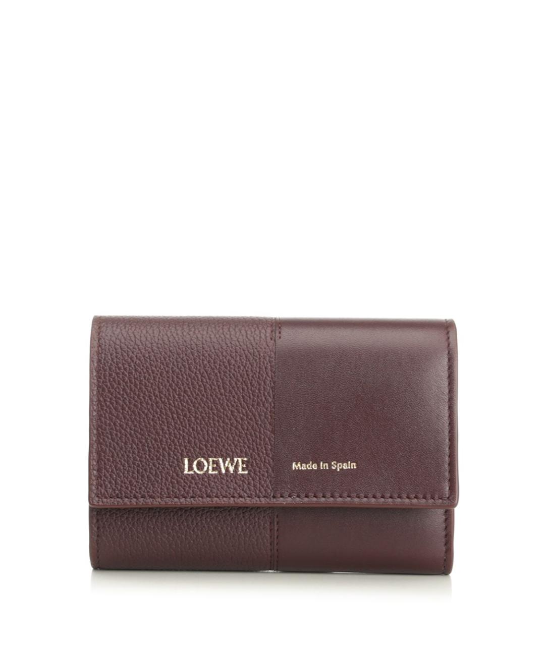 LOEWE Бордовый кожаный кошелек, фото 1