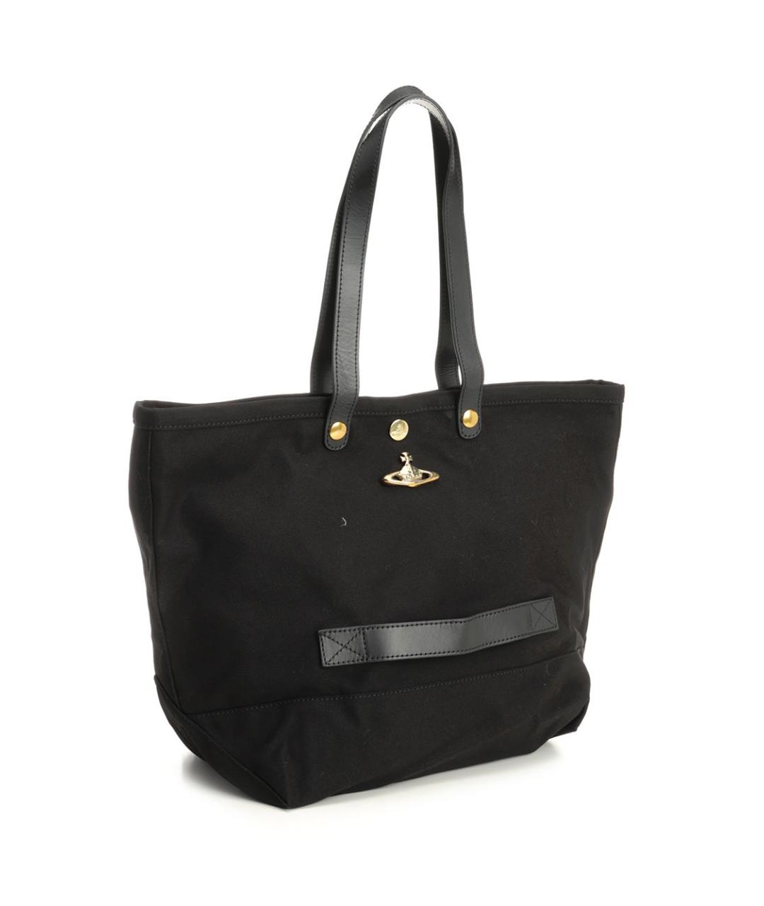 VIVIENNE WESTWOOD Черная тканевая сумка тоут, фото 2