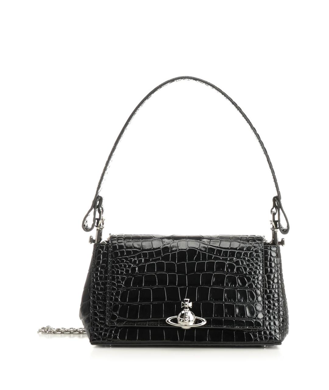 VIVIENNE WESTWOOD Черная кожаная сумка через плечо, фото 1