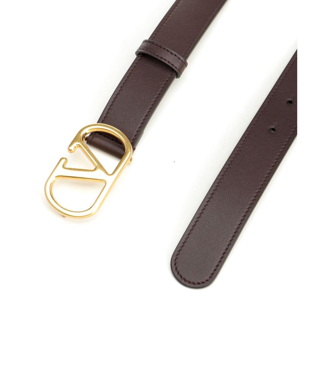 VALENTINO Коричневый кожаный ремень, фото 2