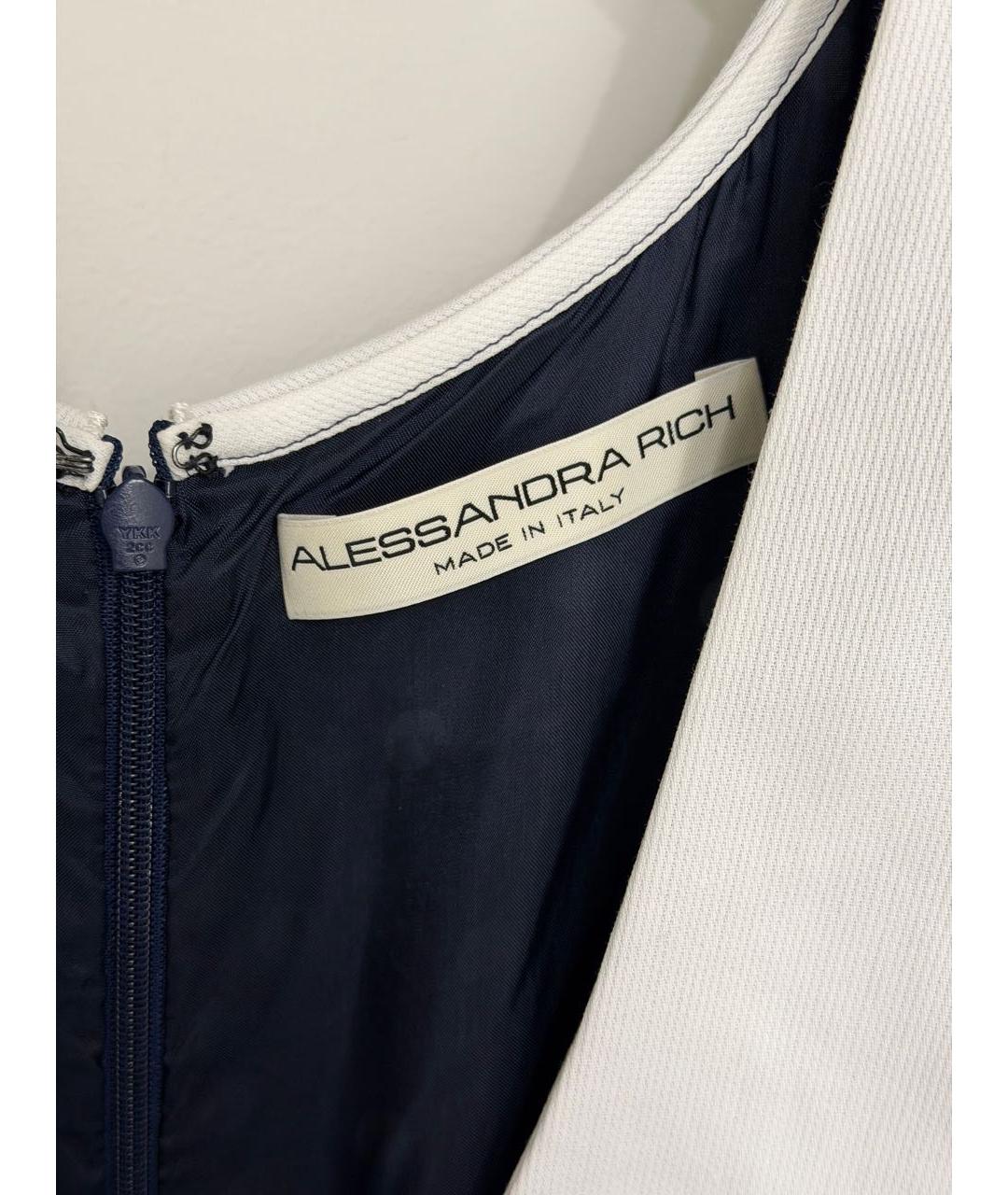 ALESSANDRA RICH Темно-синее шелковое повседневное платье, фото 6