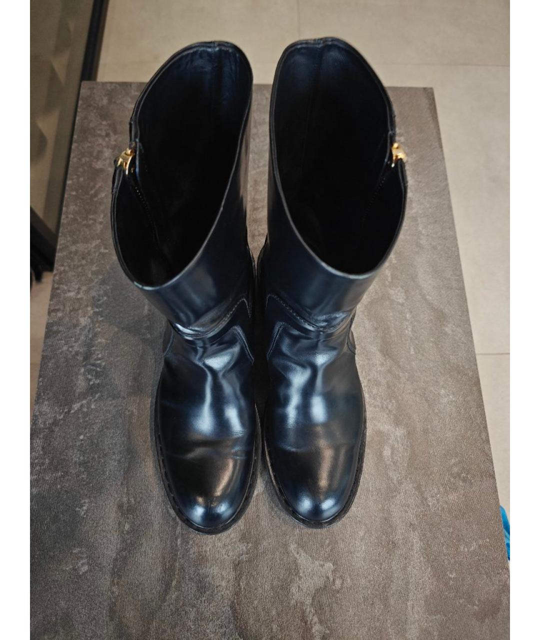 LOUIS VUITTON Черные кожаные ботильоны, фото 3