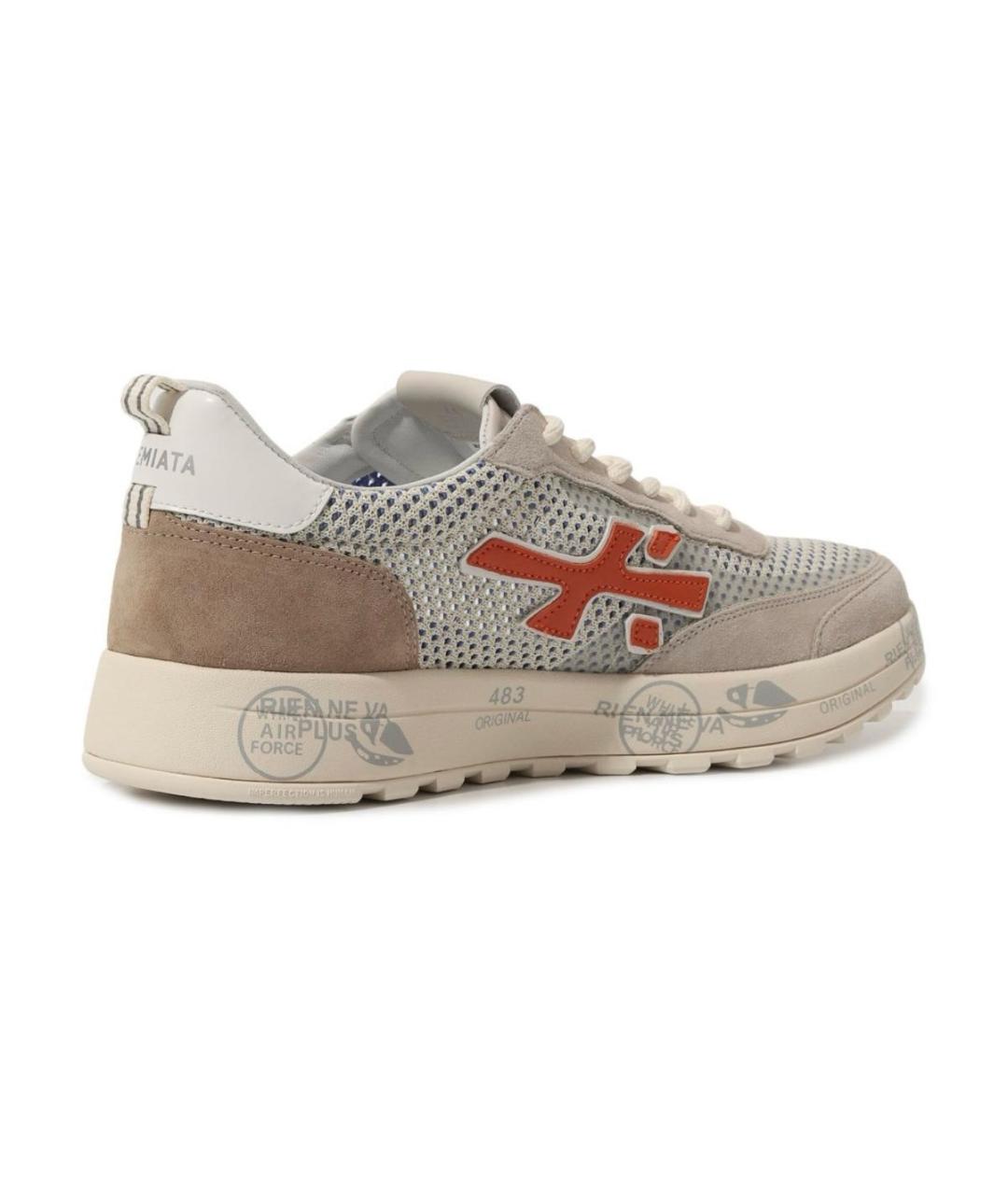 PREMIATA Бежевые замшевые низкие кроссовки / кеды, фото 4