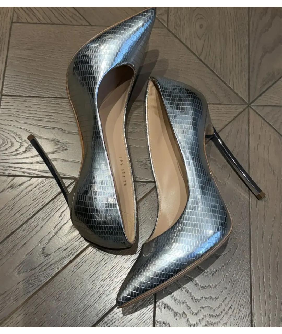 CASADEI Серебряные кожаные туфли, фото 4