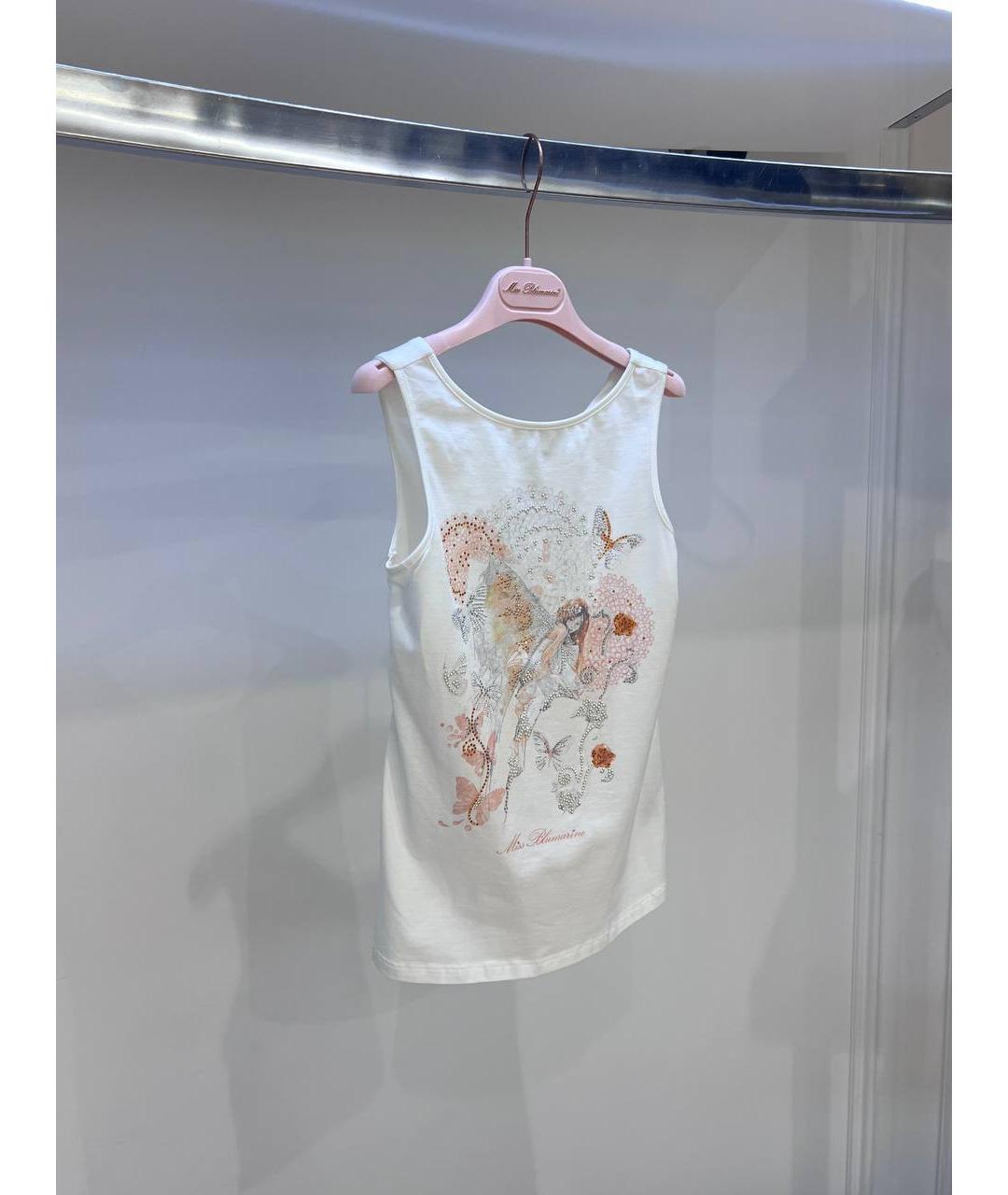 MISS BLUMARINE Белый хлопковый детская футболка / топ, фото 2