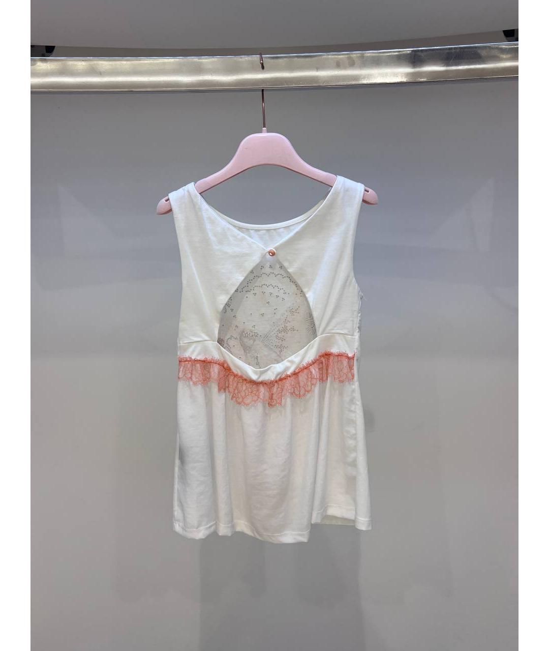 MISS BLUMARINE Белый хлопковый детская футболка / топ, фото 3