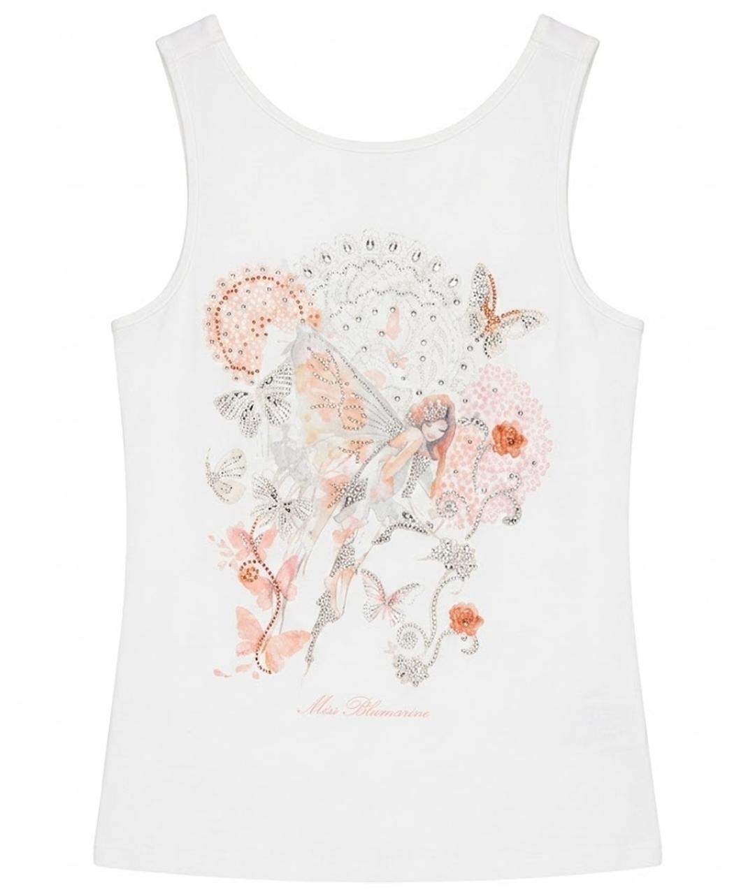 MISS BLUMARINE Белый хлопковый детская футболка / топ, фото 1