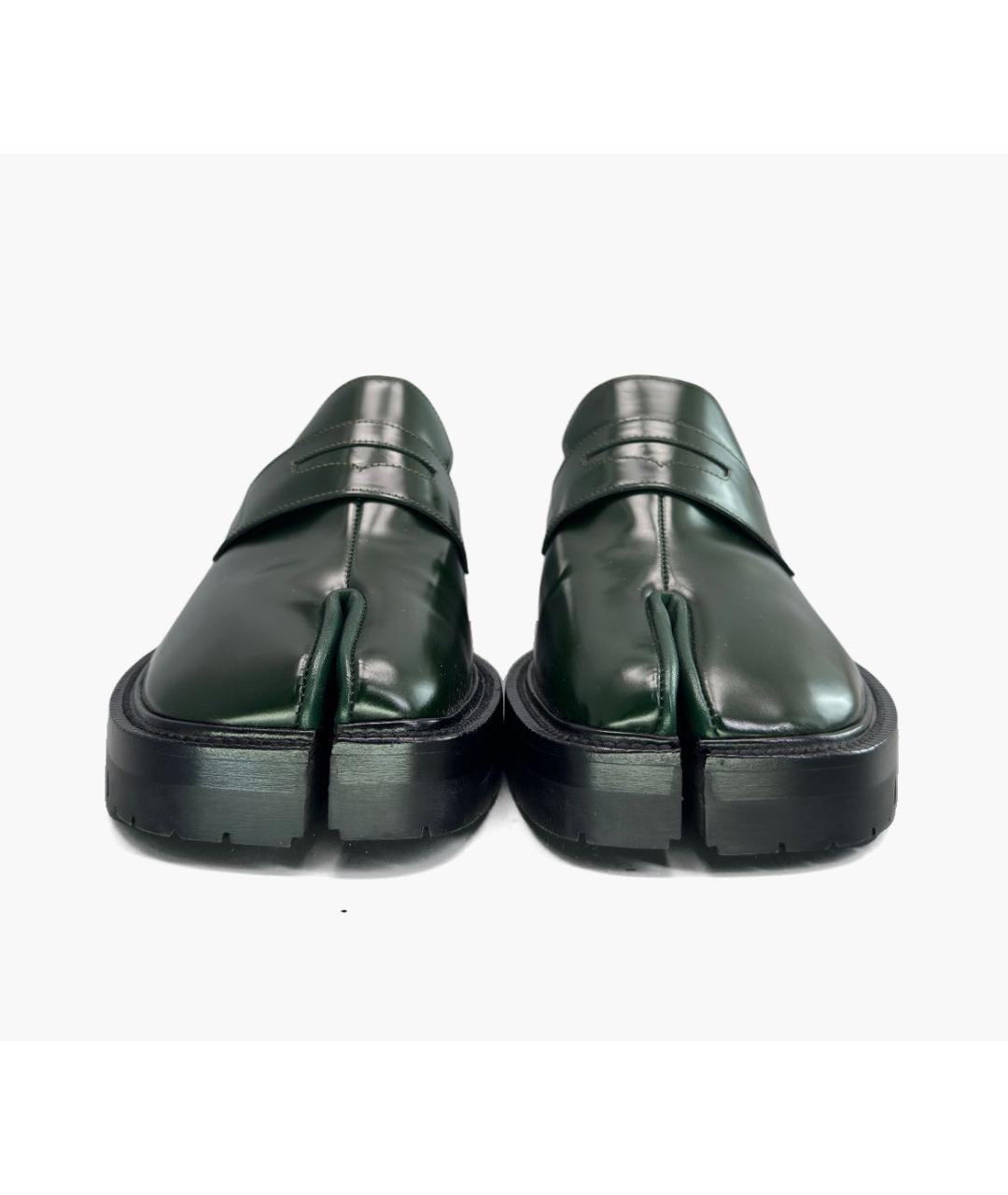 MAISON MARGIELA Зеленые кожаные лоферы, фото 6