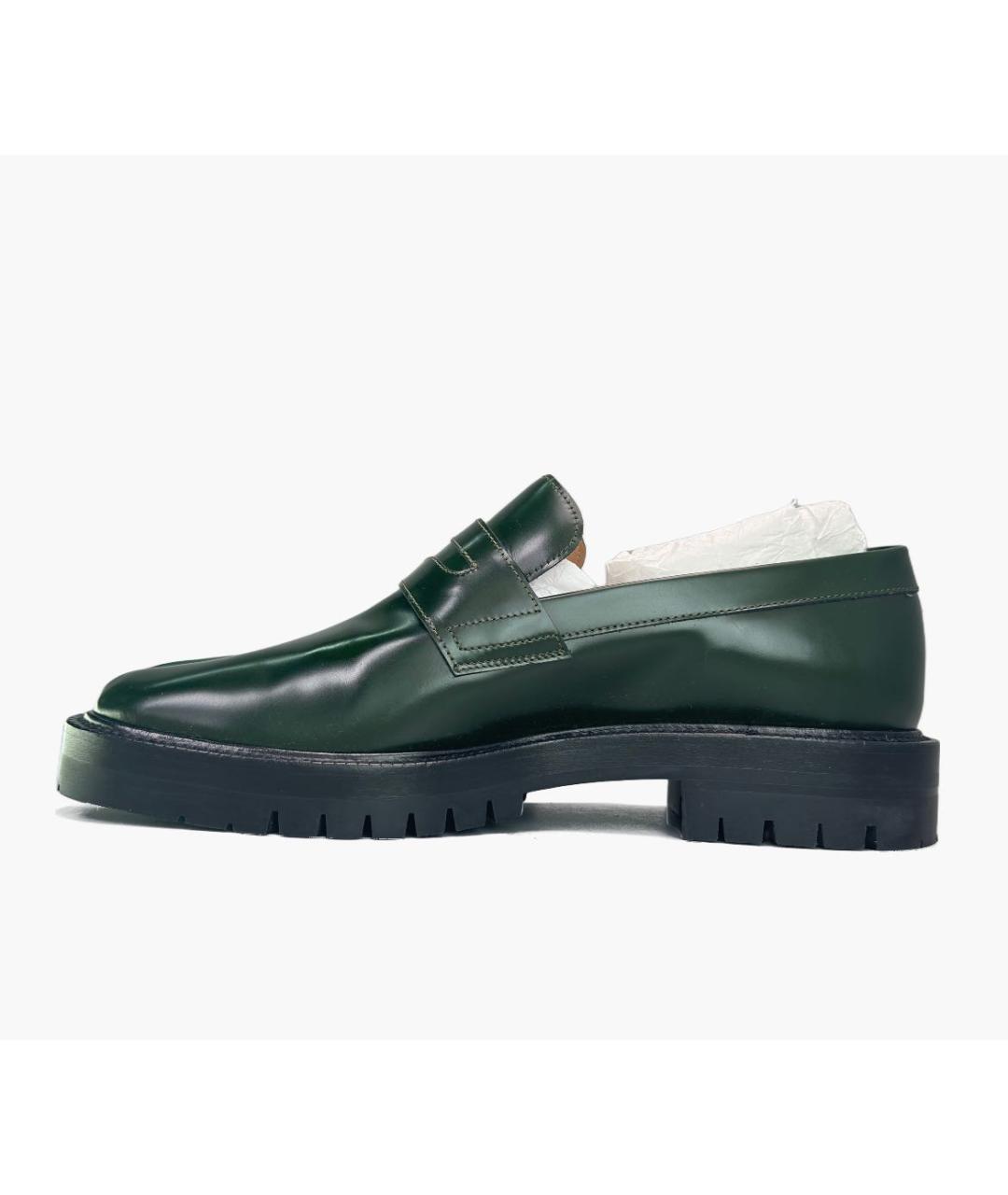 MAISON MARGIELA Зеленые кожаные лоферы, фото 4
