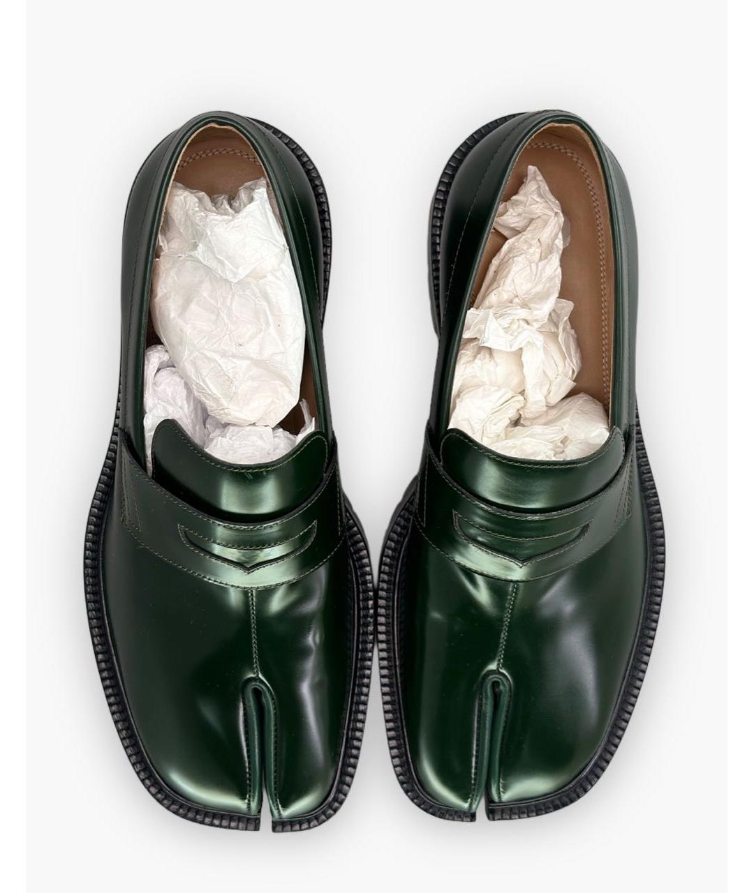 MAISON MARGIELA Зеленые кожаные лоферы, фото 8