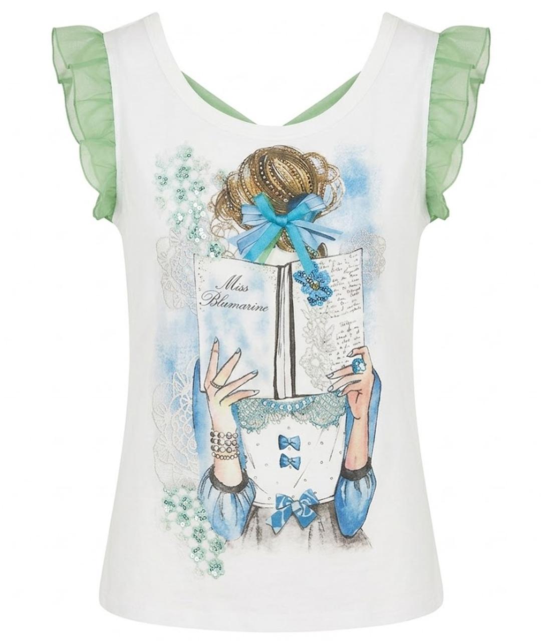 MISS BLUMARINE Белый хлопковый детская футболка / топ, фото 1