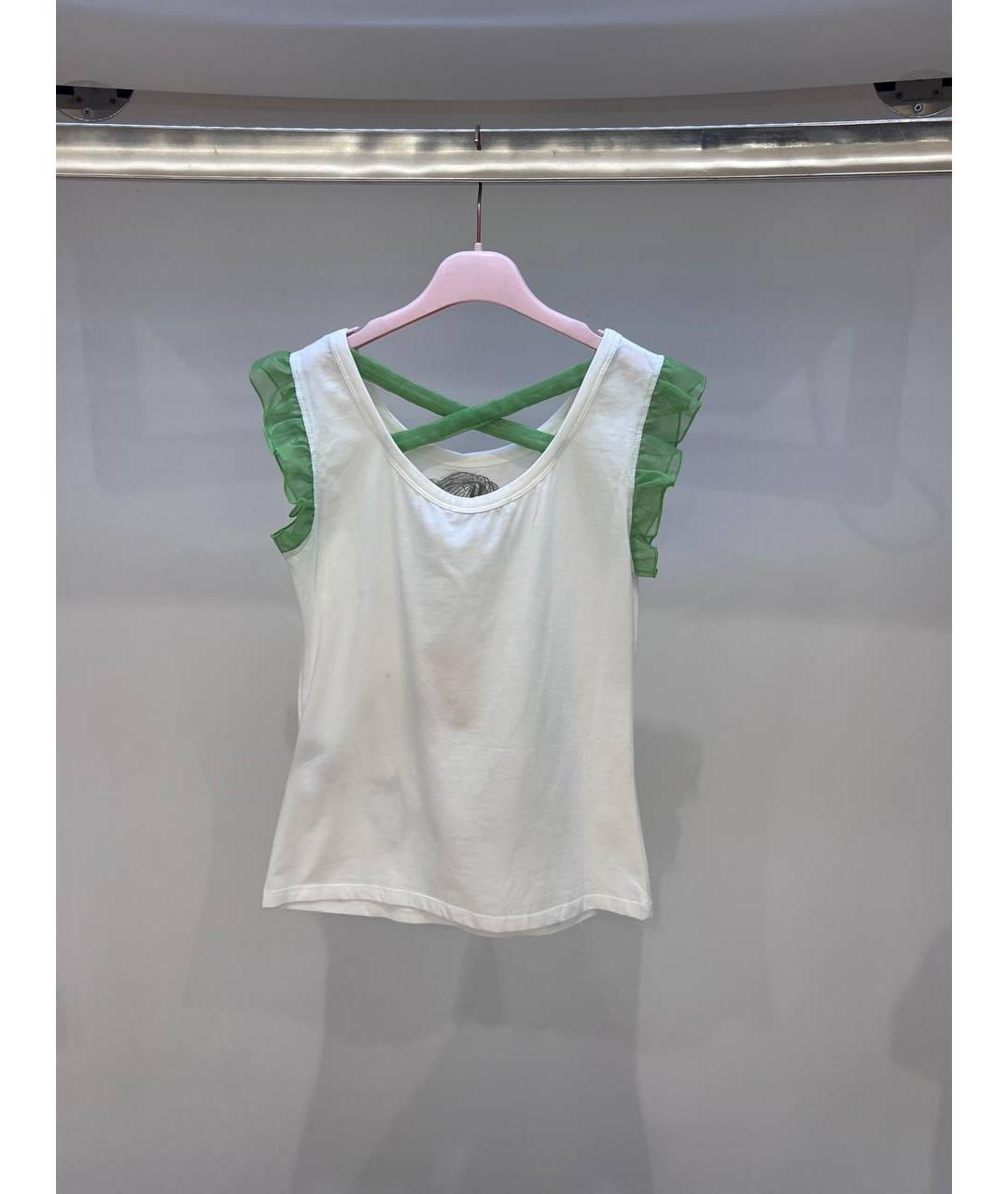 MISS BLUMARINE Белый хлопковый детская футболка / топ, фото 3