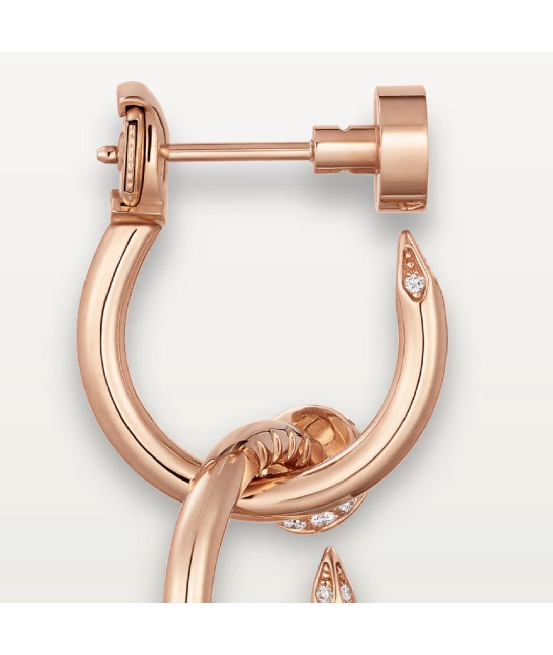 CARTIER Золотые серьги из розового золота, фото 3