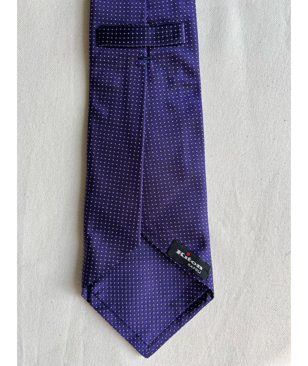 KITON Фиолетовый шерстяной галстук, фото 3