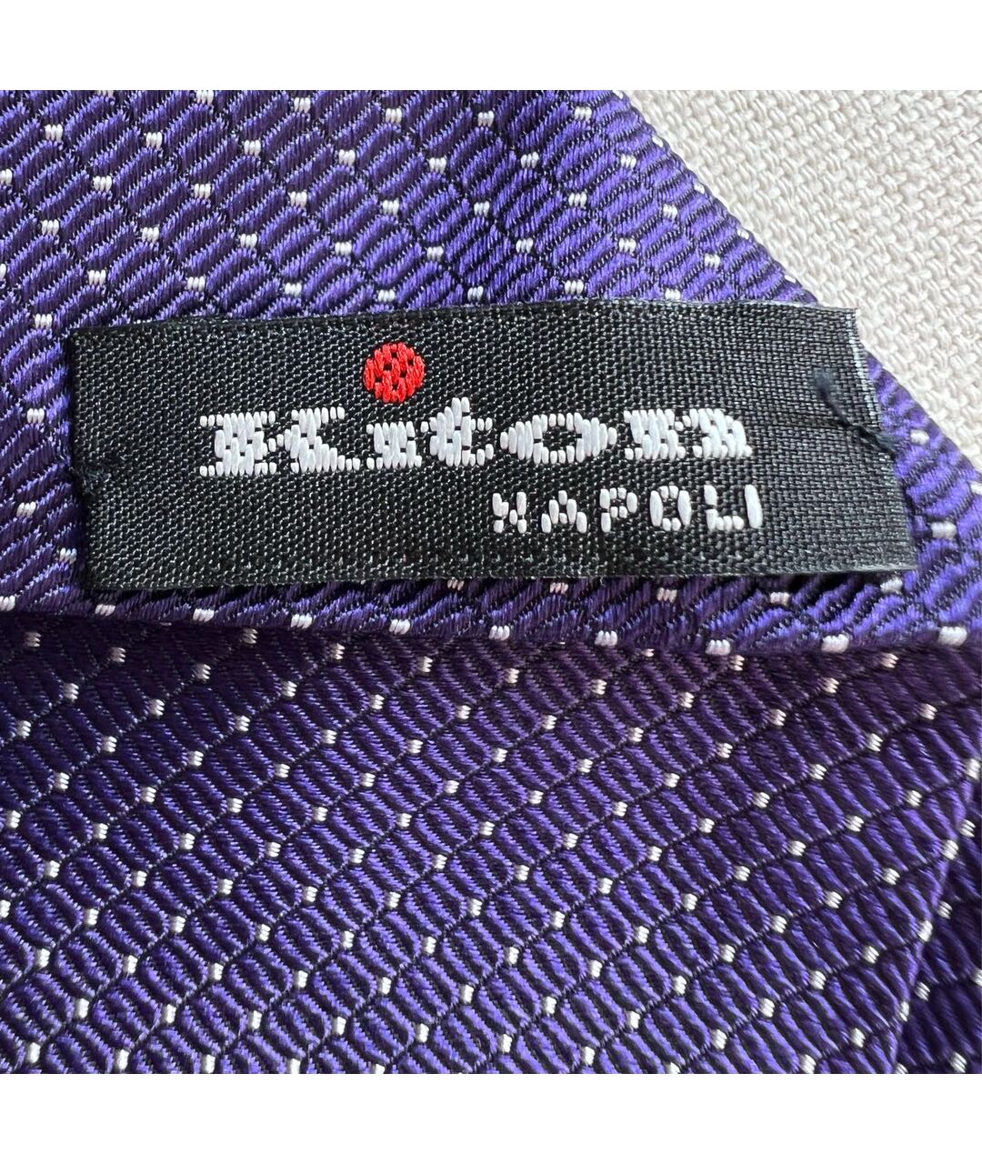 KITON Фиолетовый шерстяной галстук, фото 5