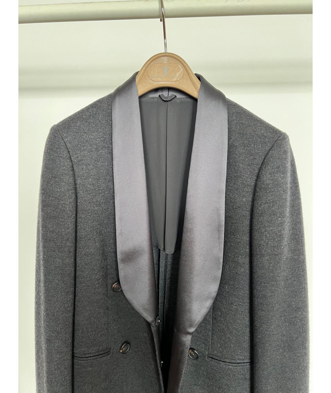 BRUNELLO CUCINELLI Серый шерстяной жакет/пиджак, фото 4
