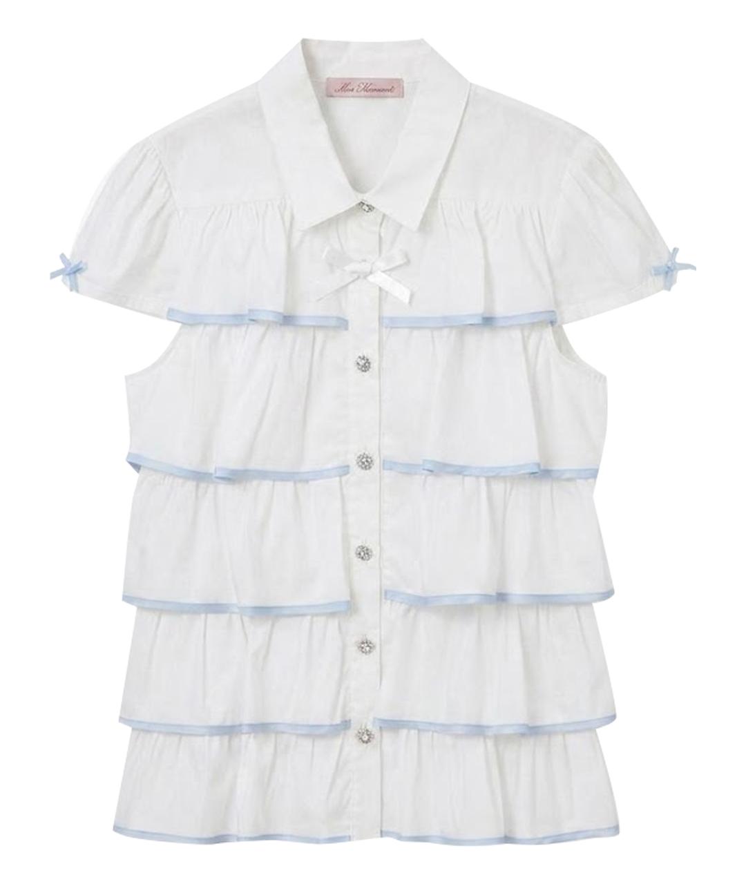 MISS BLUMARINE Белый хлопковый детская футболка / топ, фото 1