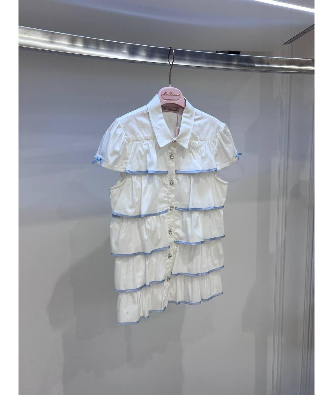 MISS BLUMARINE Белый хлопковый детская футболка / топ, фото 2