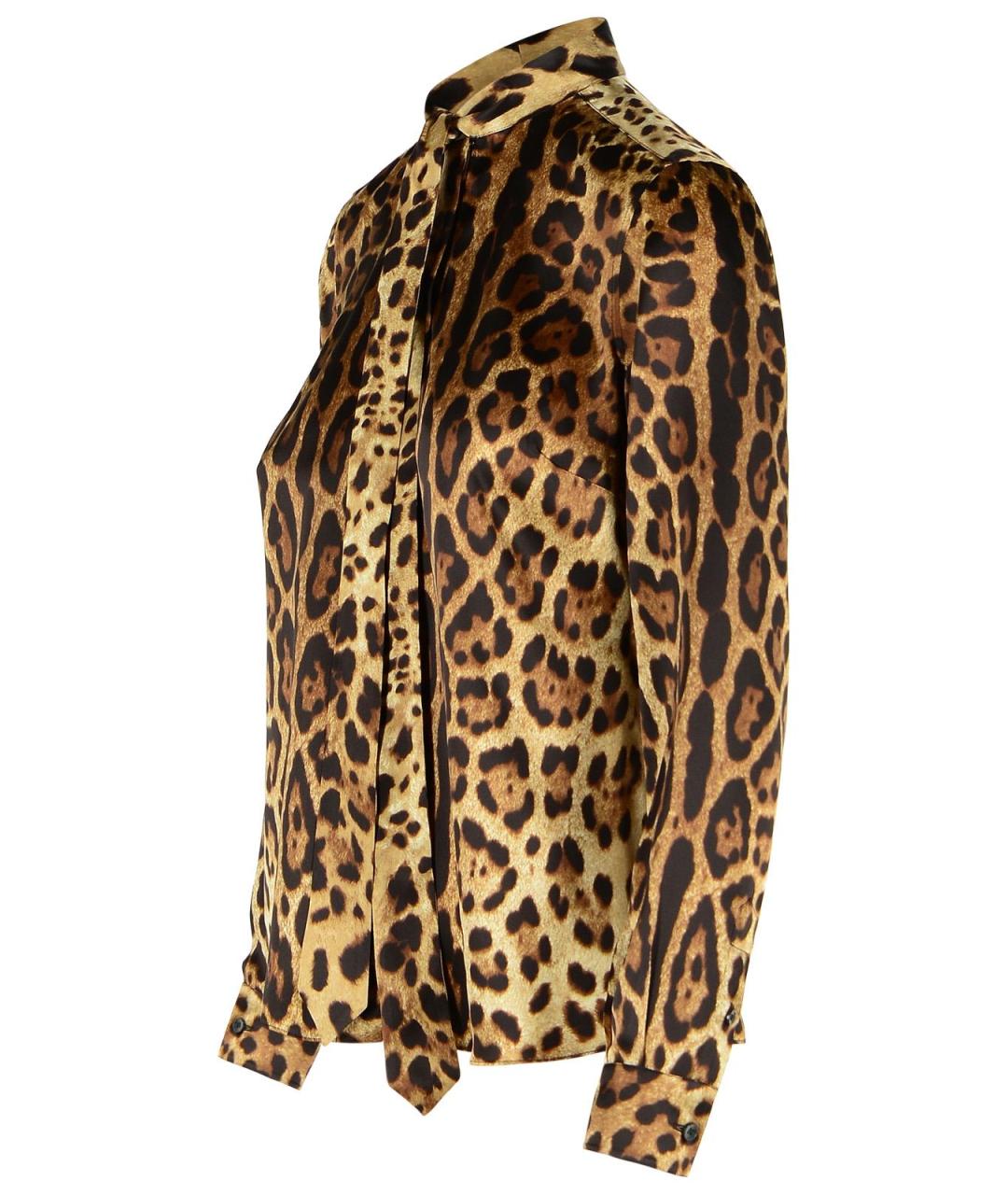 DOLCE&GABBANA Коричневая шелковая рубашка, фото 2