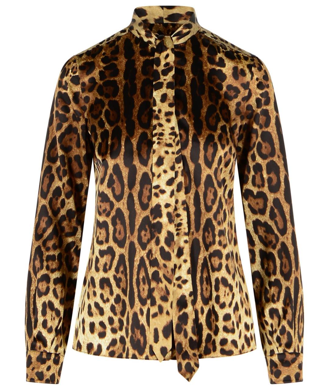 DOLCE&GABBANA Коричневая шелковая рубашка, фото 1