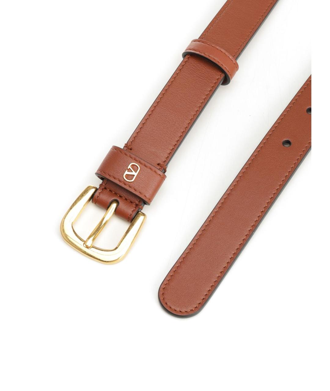 VALENTINO Коричневый кожаный ремень, фото 2