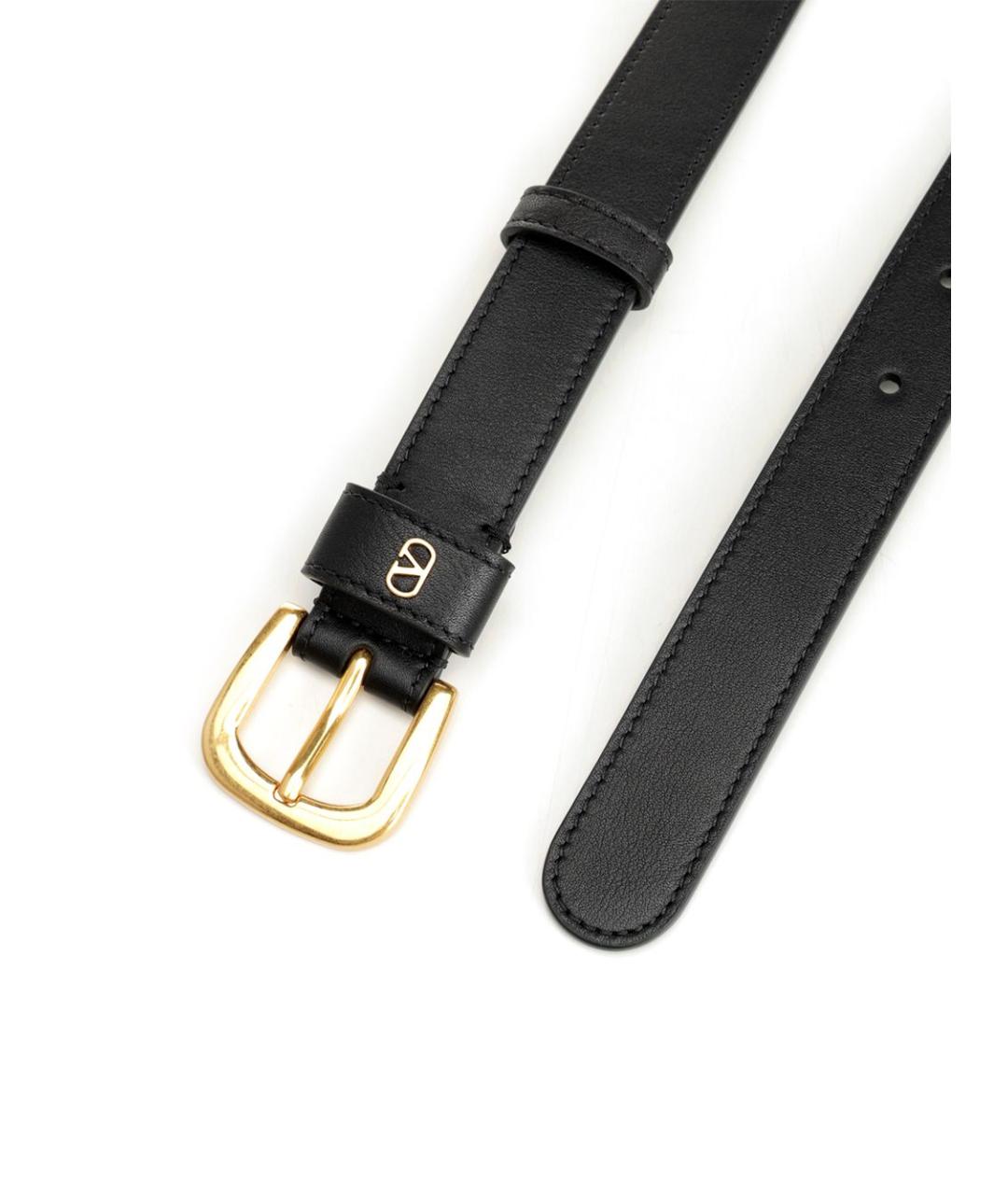 VALENTINO Черный кожаный ремень, фото 2