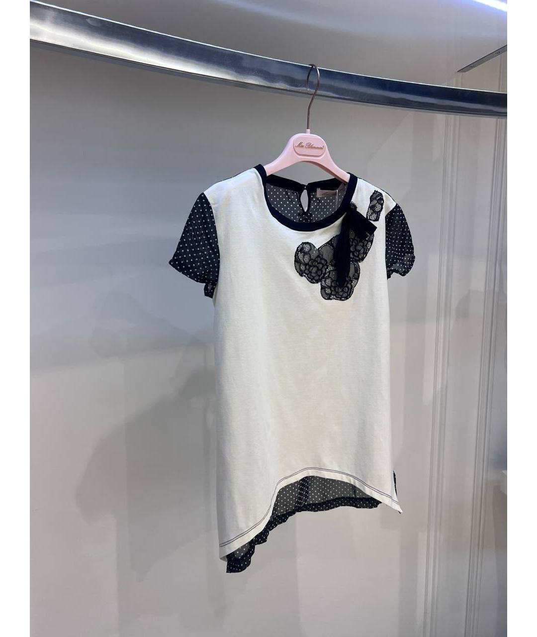 MISS BLUMARINE Белый хлопковый детская футболка / топ, фото 2
