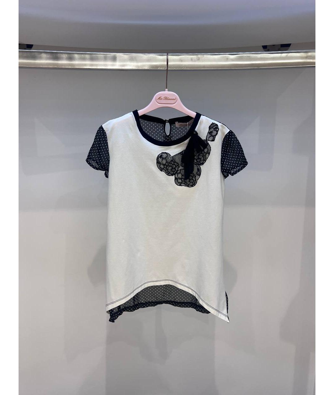 MISS BLUMARINE Белый хлопковый детская футболка / топ, фото 4